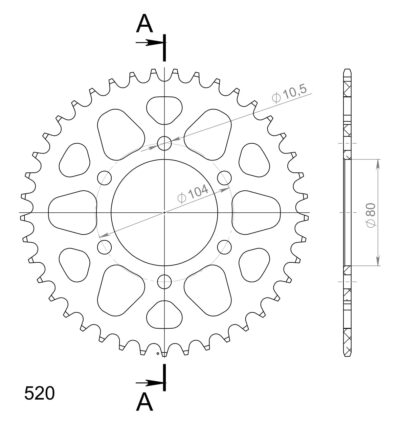 Couronne aluminium 41 dents Kawasaki Ninja1000 SX - Supersprox (AH403X41)