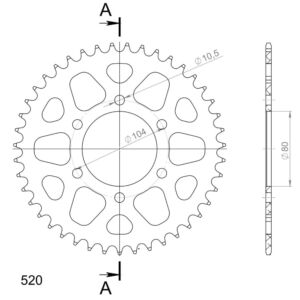Couronne aluminium 43 dents Kawasaki Versys 1000 / Z750 / Z1000 / ZX6R (1996-2023) – Supersprox AH403X43