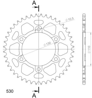 Couronne aluminium 44 dents Yamaha FZS1000 Fazer 2001-2005 – Supersprox AD813X44