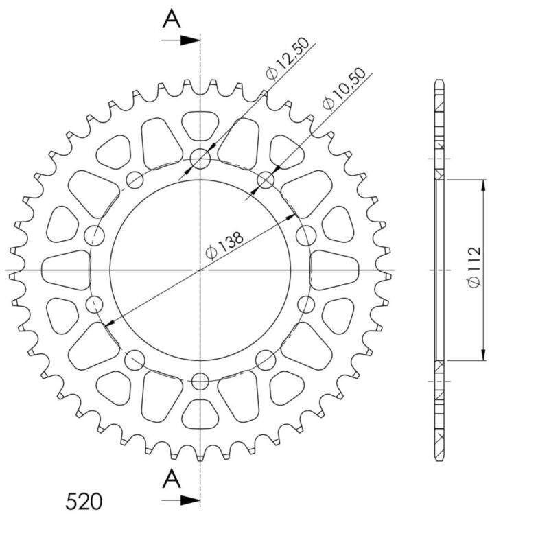 Couronne 45 dents aluminium – KTM, Honda, Husqvarna – Supersprox AB509X45
