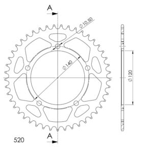 Couronne aluminium 45 dents Suzuki GSX-R 600/750 2001–2010 – Supersprox AF605X45