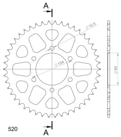 Couronne aluminium 46 dents CF Moto CL-X Adventure - Supersprox (AH403X46)