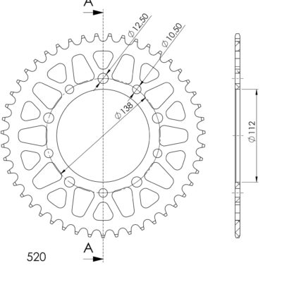 Couronne aluminium 47 dents Honda XL1000 V Varadero 1 SD01 - Supersprox (AB509X47)