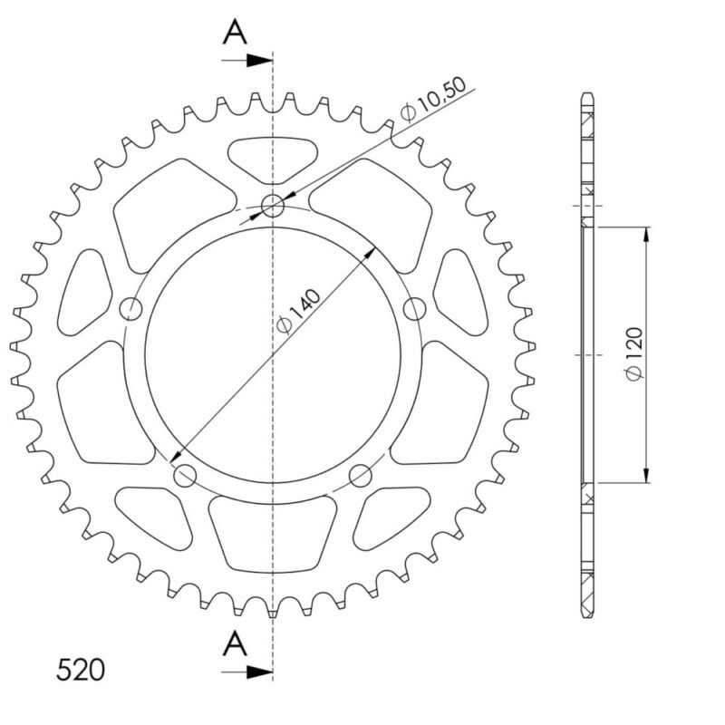 Couronne aluminium 47 dents pour KTM / Husqvarna / Honda HM – Supersprox AF605X47