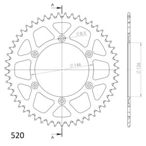 Couronne aluminium 50 dents Suzuki RM-Z 250 & 450 (1997–2024) – Supersprox AF203X50