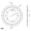 Couronne JTR461-50 Kawasaki KX85 (17''/14'') 420 KX085A - Supersprox