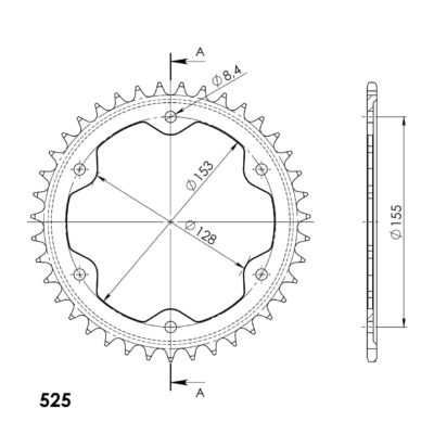 Couronne RFE-613:38-BLK # 50-29050-38 # 71900-38 (38 dents) KTM Super Duke 1290 GT - Supersprox