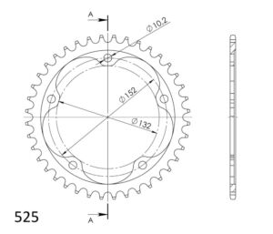 Couronne acier MV Agusta Brutale / F4 / Rush (2008–2023) – Supersprox RFE-614:41-BLK (41 dents)