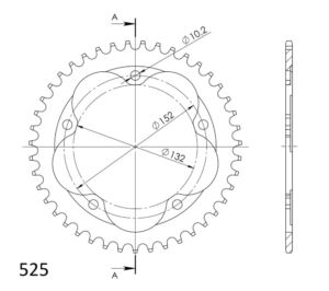 Couronne acier 43 dents MV Agusta Brutale 1090 / F3 675 (2006-2020) – Supersprox RFE-614:43-BLK