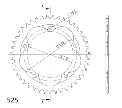 Couronne RFE-614:43-BLK (43 dents) MV Agusta Brutale 1090 R - Supersprox