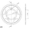 Couronne RFE-743:46-BLK # 50-32152-46 # JTR746-46 (46 dents) Ducati 797 Monster - Supersprox