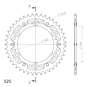 Couronne Honda CBR1000 RR Fireblade 2017-2019 – Supersprox SPX STEALTH 1307:43-GOLD