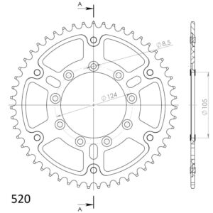 Couronne 50 dents Supersprox SPX STEALTH 151:50-BLEU – Transmission haute performance