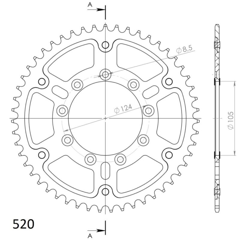 Couronne SPX STEALTH 151:50-BLEU (50 dents) - Supersprox