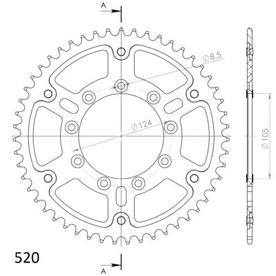 Couronne SPX STEALTH 151:51-BLEU (51 dents) - Supersprox