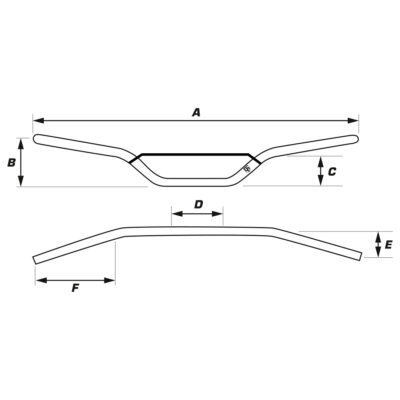 Guidon Alu Design MX Type CR 28.6MM Noir - UP