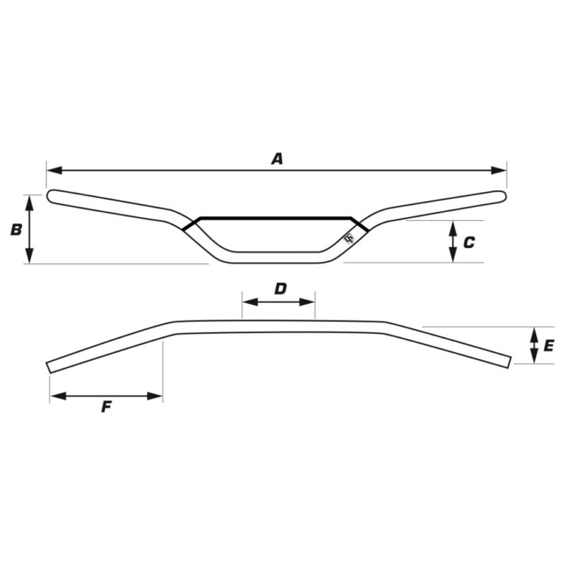 Guidon Alu Design MX Type EX/SX 28.6MM Noir - UP