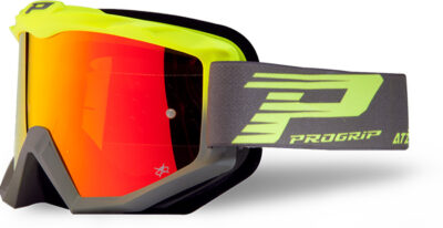 Masque moto cross ATZAKI Mirror Two 3201 Jaune Fluo/Gris - Progrip