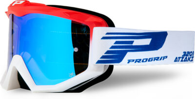 Masque moto cross ATZAKI Mirror Two 3201 Rouge/Blanc - Progrip