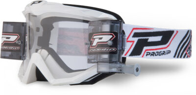 Masque moto cross ATZAKI Roll-Off 3201 Blanc - Progrip