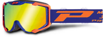 Masque moto cross MENACE Mirror Two 3400 Orange Fluo/Bleu - Progrip