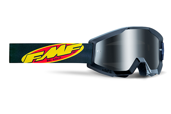 Masque moto cross POWERCORE Core Black - Ecran Miroir Silver  - FMF