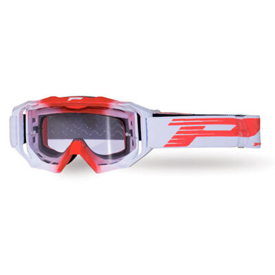 Masque moto cross VENOM Light Sensitive 3200 Blanc/Rouge - Progrip