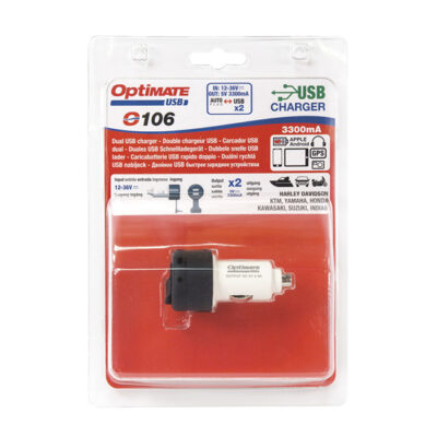 O-106 Chargeur USB 2 sorties (allume-cigare)  T106 - Optimate