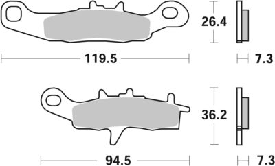 PLAQUETTES DE FREIN 726RSI Kawasaki KX80 (17''/14'') - SBS