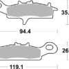 PLAQUETTES DE FREIN 798 SI Kawasaki KFX450 R - SBS