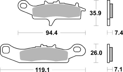 PLAQUETTES DE FREIN 798 SI Kawasaki KFX450 R - SBS