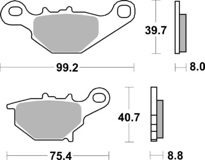 PLAQUETTES DE FREIN 820CS Suzuki RM85 (17''/14'') K5 RD16C RD17C - SBS