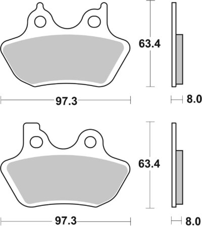 PLAQUETTES DE FREIN 826H.HS (=750HS) Harley Davidson FLHR 1584 Road King - SBS