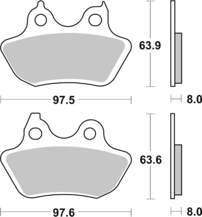 PLAQUETTES DE FREIN 846H.LS (=750LS) Harley Davidson FLHR 1584 Road King - SBS