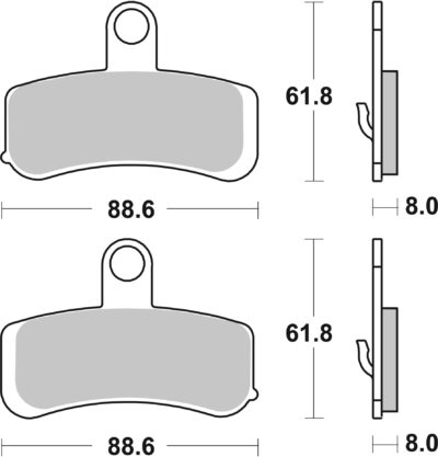 PLAQUETTES DE FREIN 853H-HS Harley Davidson FLHR 1690 Road King FRM - SBS