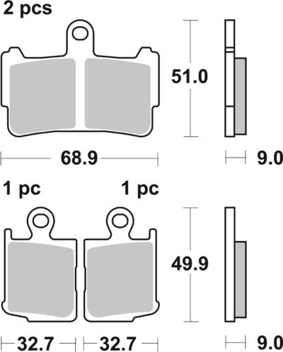 PLAQUETTES DE FREIN 869HS Honda VFR1200 F ABS A SC63 - SBS