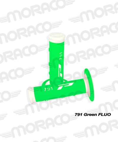 Poignées 791 Blanc/Vert Fluo 22/25 - Progrip