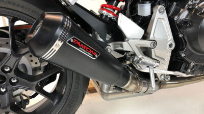 Silencieux Noir Inox Noir Brossé Honda CBR 500 R / CB 500 F, 13-15 - TAKKONI