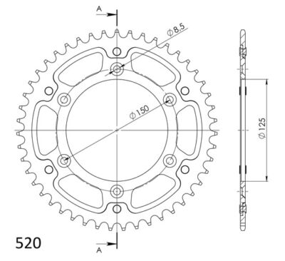 Couronne Stealth Bleu 47 dents Husaberg TE 501 (CO304SB47) - Supersprox