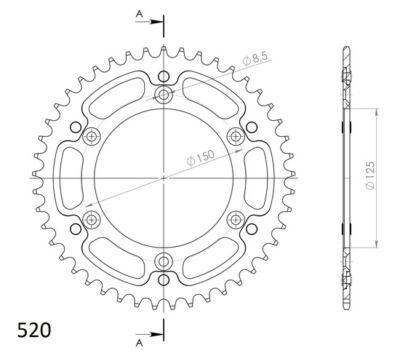 Couronne Stealth Orange 45 dents KTM SXC540 Tiainen Replica (CO304SO45) - Supersprox