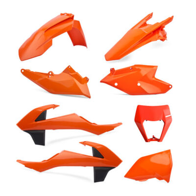 Kit plastique standard enduro w/mask KTM EXC/EXC>F(17>19) ORANGE - POLISPORT