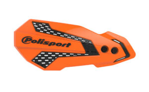 Protège-mains MX Flow ORANGE/NOIR – Montage Universel & Axe Levier – Polisport – Moto Tout-Terrain