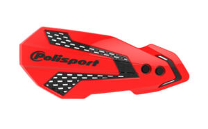Protèges-mains MX Flow Rouge/Noir – Universel & Axe Levier – Polisport – Plastique double injection