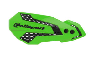 Protège-mains moto MX Flow Vert/Noir – Universel & Axe levier – Polisport