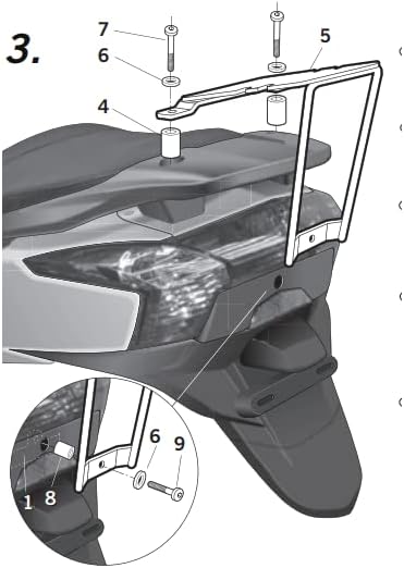 SUPPORT PLATINE TOP CASE KYMCO DOWNTOWN 125 '09 - SHAD