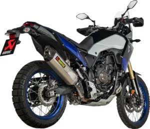 Silencieux moto AKRAPOVIC Slip-On Line pour Yamaha Ténéré 700 2019-2025 – Titane/Carbone – Homologué ECE