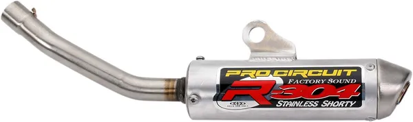 Silencieux PRO CIRCUIT R-304 Shorty Slip-On Honda CR 125 R 1998-1999 – Aluminium brossé & inox