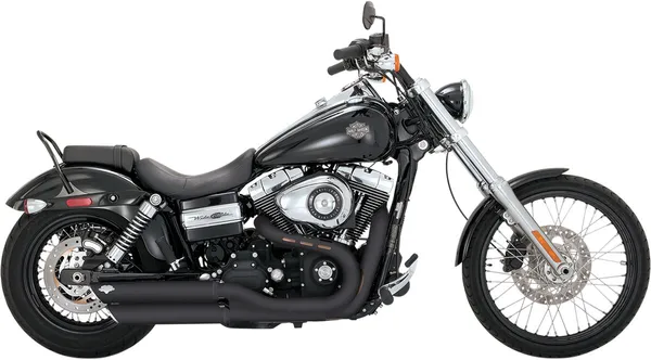 Silencieux Slip-On 3" Harley Dyna Fat Bob & Wide Glide 2008-2017 - Vance & Hines Twin Slash Noir