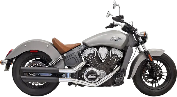Silencieux Slip-On Indian Scout / Bobber / Sixty 2015-2024 – Bassani Xhaust – Noir – Slash Cut