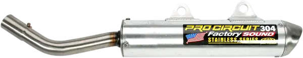 Silencieux Slip-On Kawasaki KX 250 2005-2007 – Pro Circuit 304 Factory Sound – Aluminium brossé & Inox
